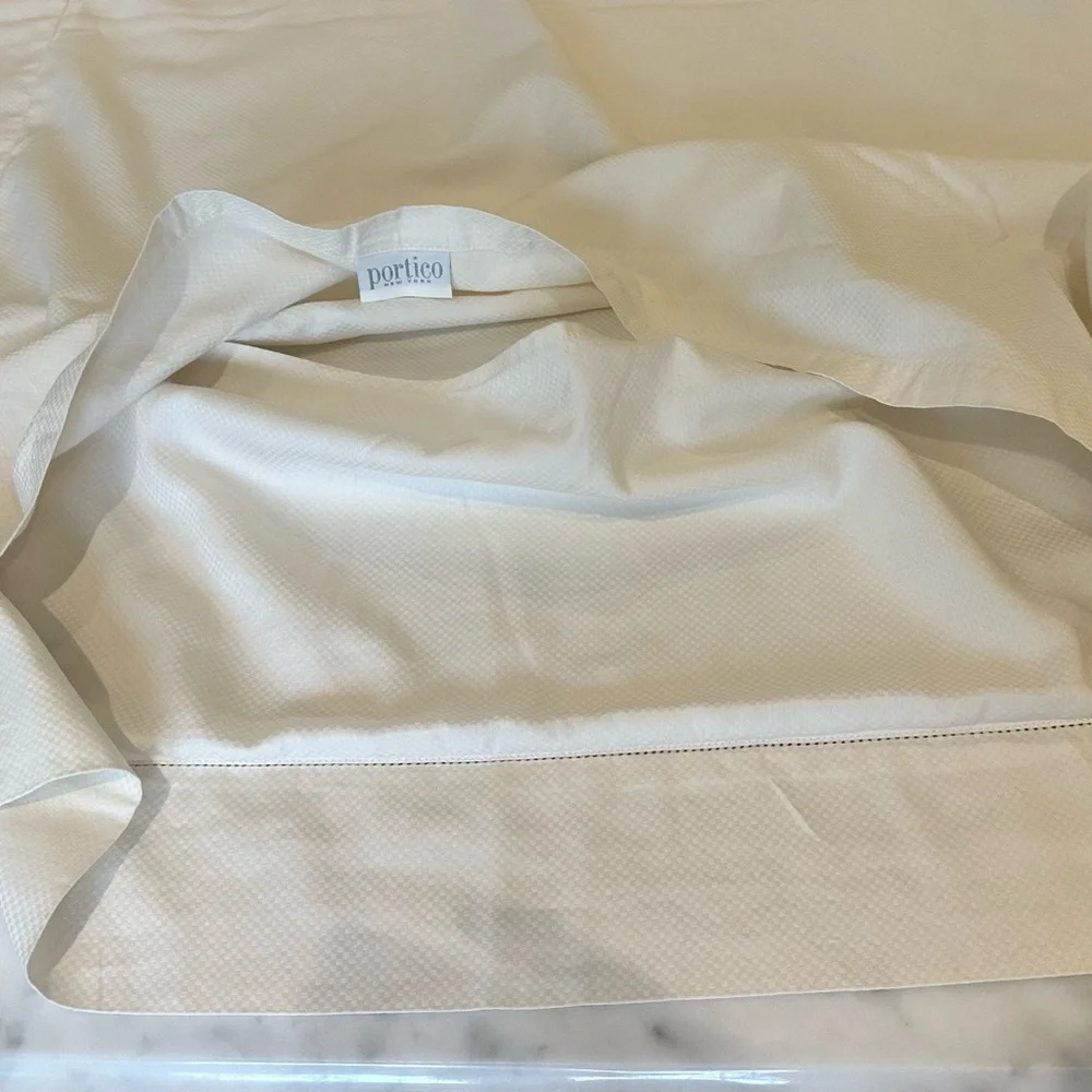 Portico luxury linens. Set of two ivory euro shams